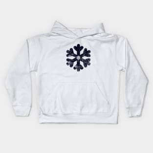 Black Distressed Snowflake Kids Hoodie